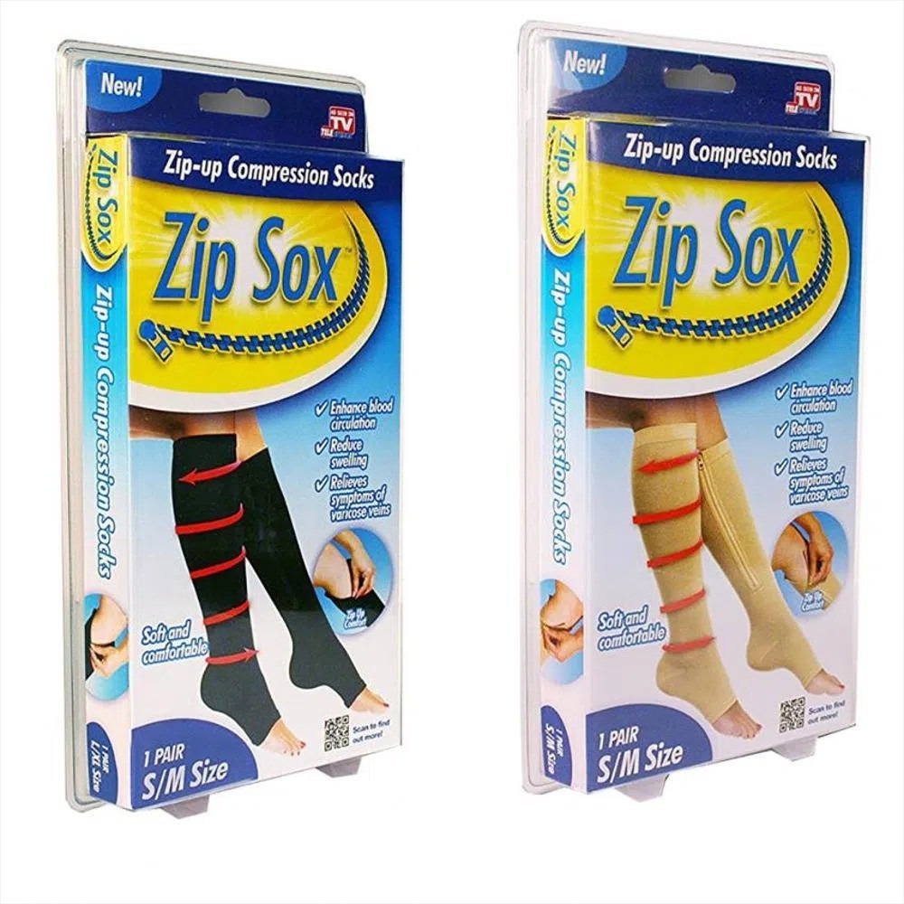 Vista 2 de Medias De Compresion Zip Sox - Media: NEGRA S-M